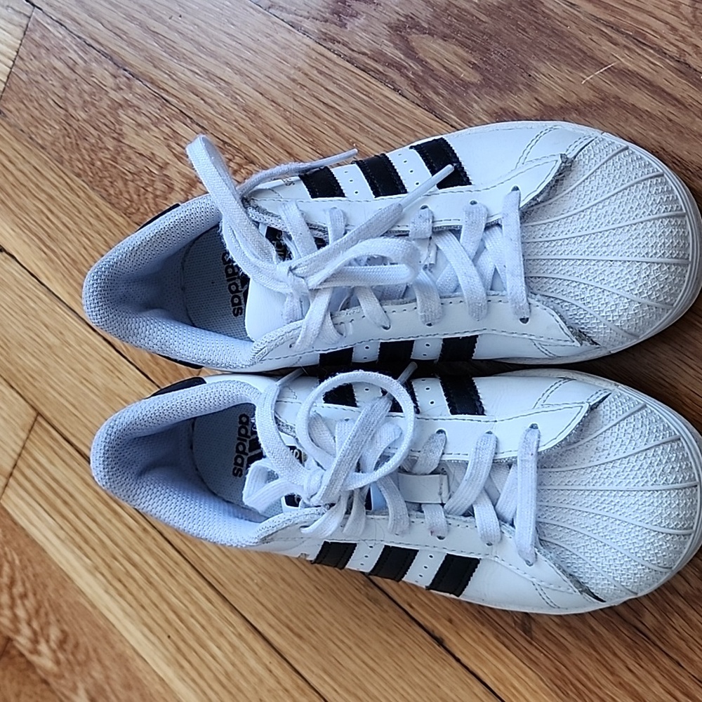 Adidas Kids White and Black Sneakers